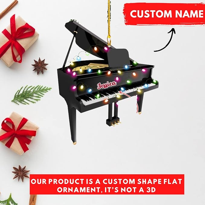 Custom Music Instrument Christmas Gift - Piano Ornament for Piano Lovers LL19