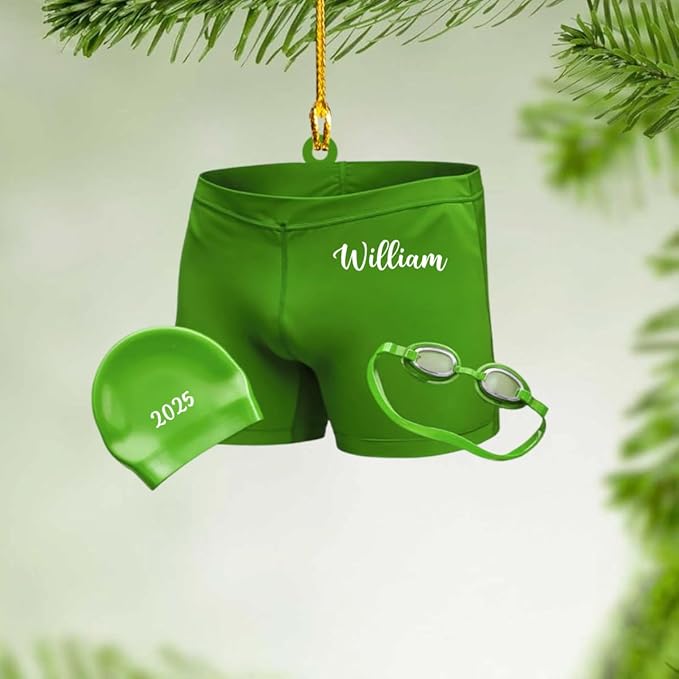 Personalized Swimming Christmas Ornament - Swimmer Christmas Gift for Boys, Girls & Pool Lovers LL31