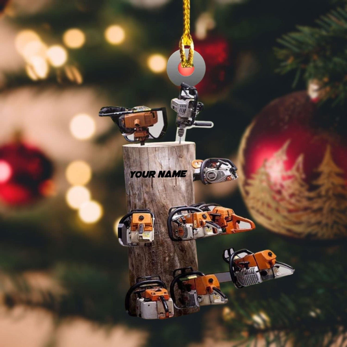 Personalized Chainsaw Ornaments - Carpenter Christmas Ornament Style 12