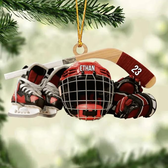 Personalized ice Hockey Ornament N14