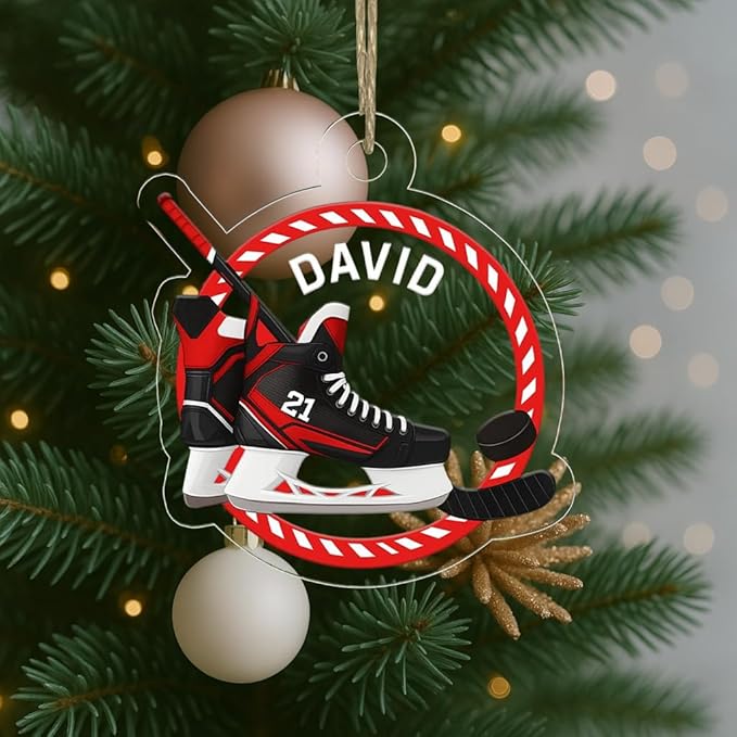 Personalized ice Hockey Ornament N23