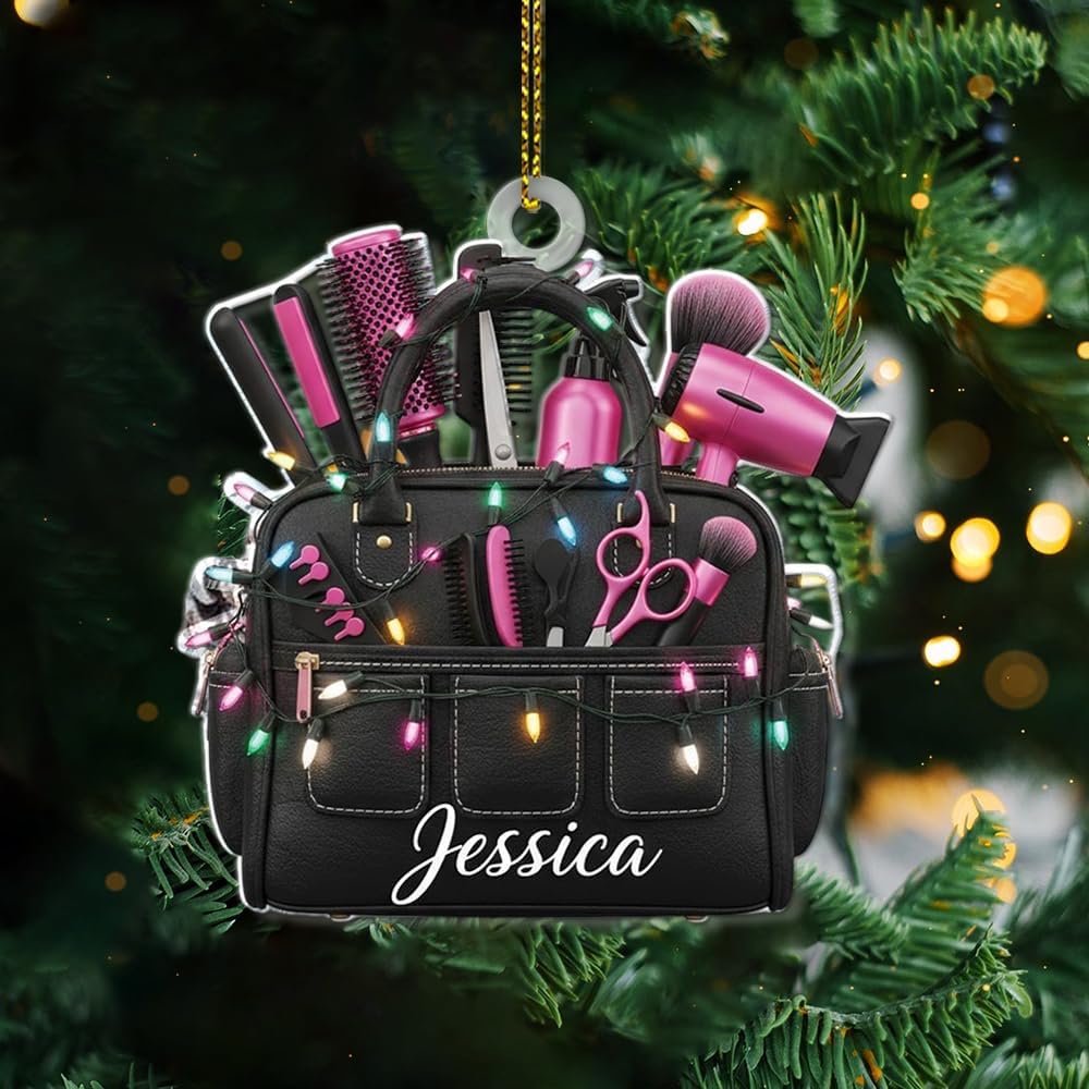 Custom Hair Stylist , Christmas Barbershop Ornament Style 24