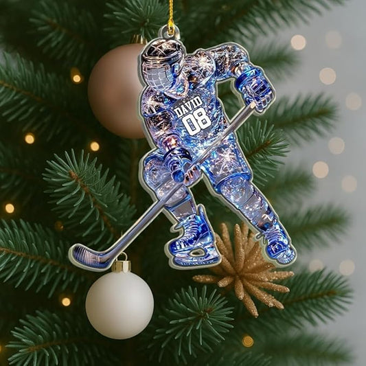 Personalized ice Hockey Ornament N22