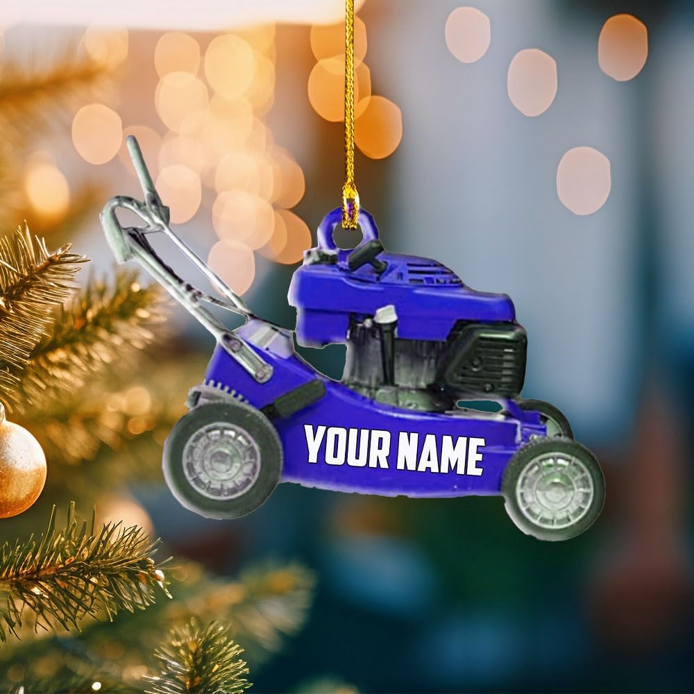 Personalized Lawn Mower Acrylic Ornament – Custom Christmas Gift for Gardeners TG55