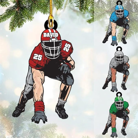 Custom Football Player Ornament - American Football Ornament Gift LL36