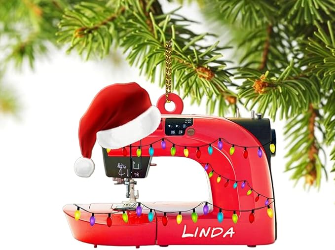 Personalized Sewing Machine Ornament - Custom Christmas Gift for Sewing Lovers LL7