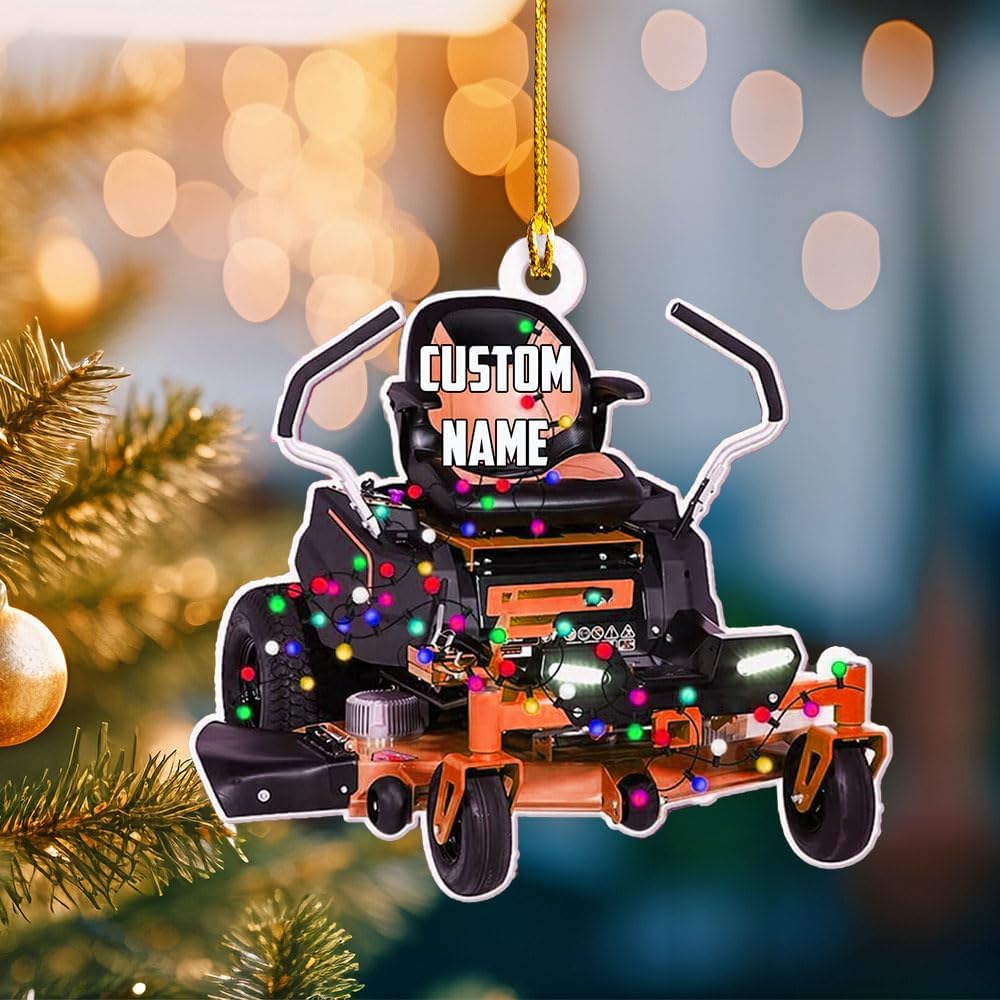 Personalized Lawn Mower Acrylic Ornament – Custom Christmas Gift for Gardeners, LTG53