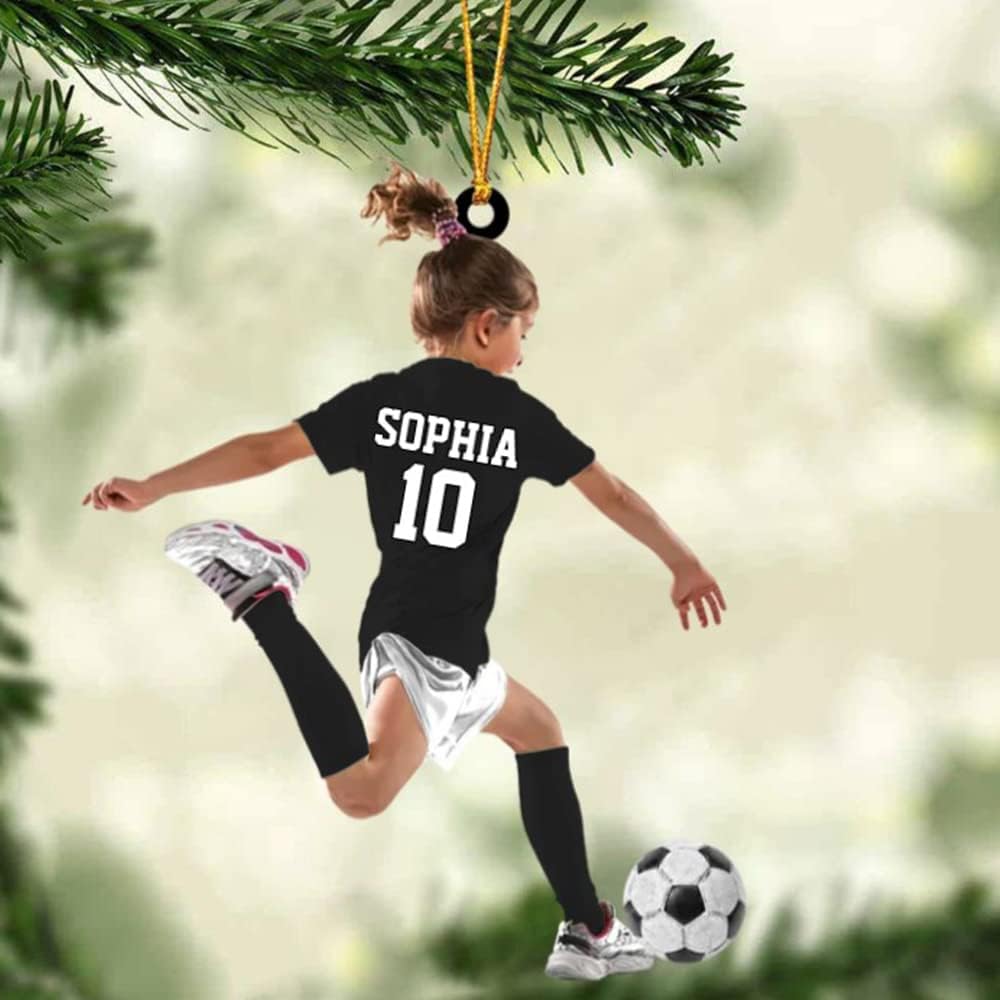 Custom Personalized Girl Soccer Acrylic Ornament, Gift for Soccer Players, Husband C02