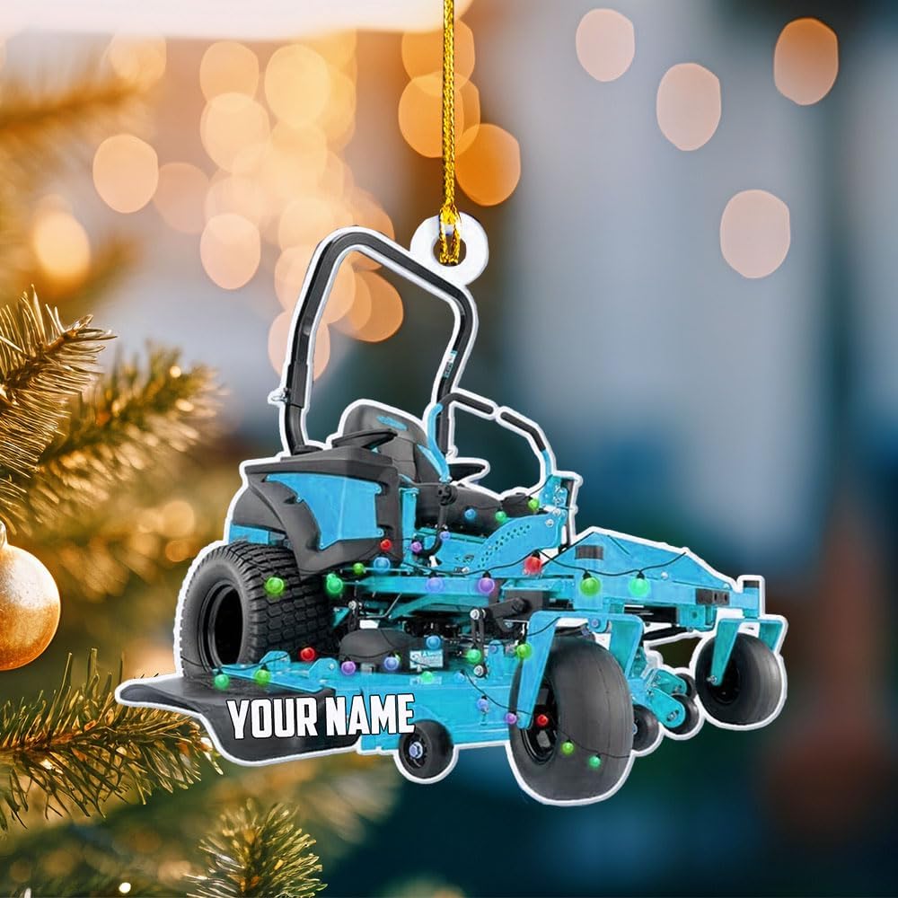 Personalized Lawn Mower Acrylic Ornament – Custom Christmas Gift for Gardeners TG54