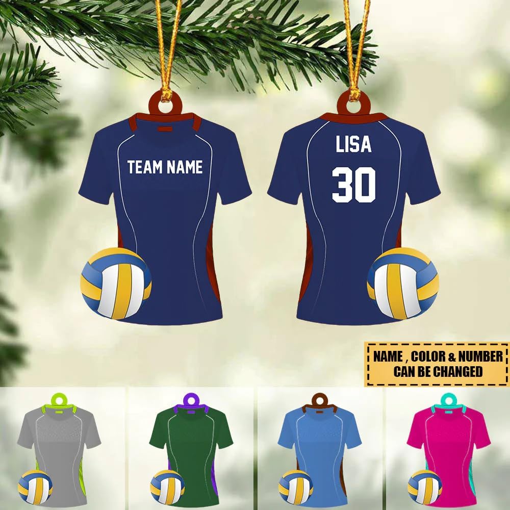 Personalized Volleyball Player Christmas Ornament, Custom Name Number Uniform Volleyball Team Ornament TV18