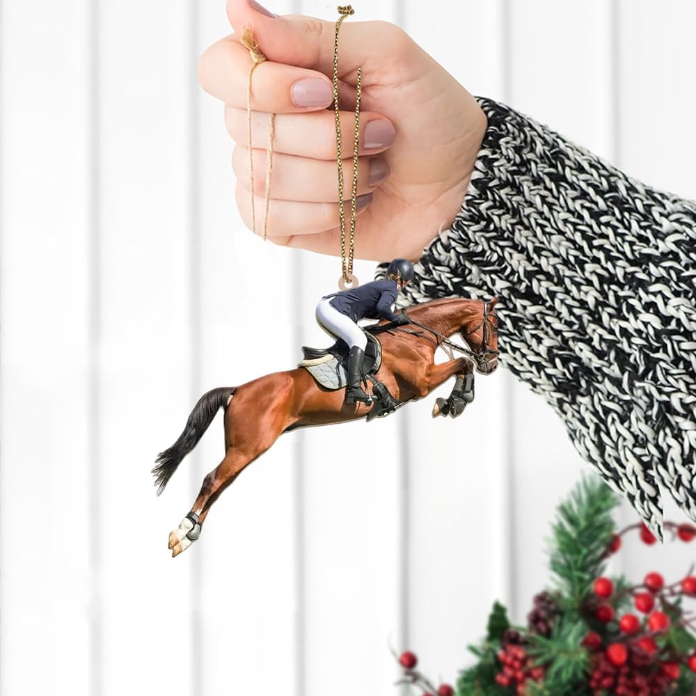 Custom Horse Riding Ornament | Personalized Equestrian Holiday Gift for Riders, Trainers & Horse Owners THH17