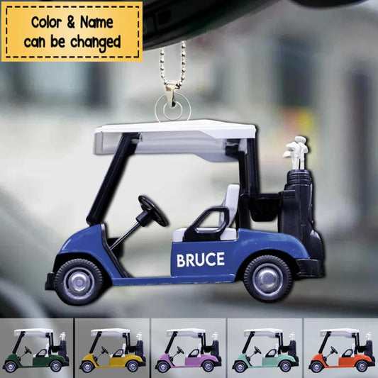 Custom Name Gofl Cart Ornament - Golf Player Christmas Ornament 3