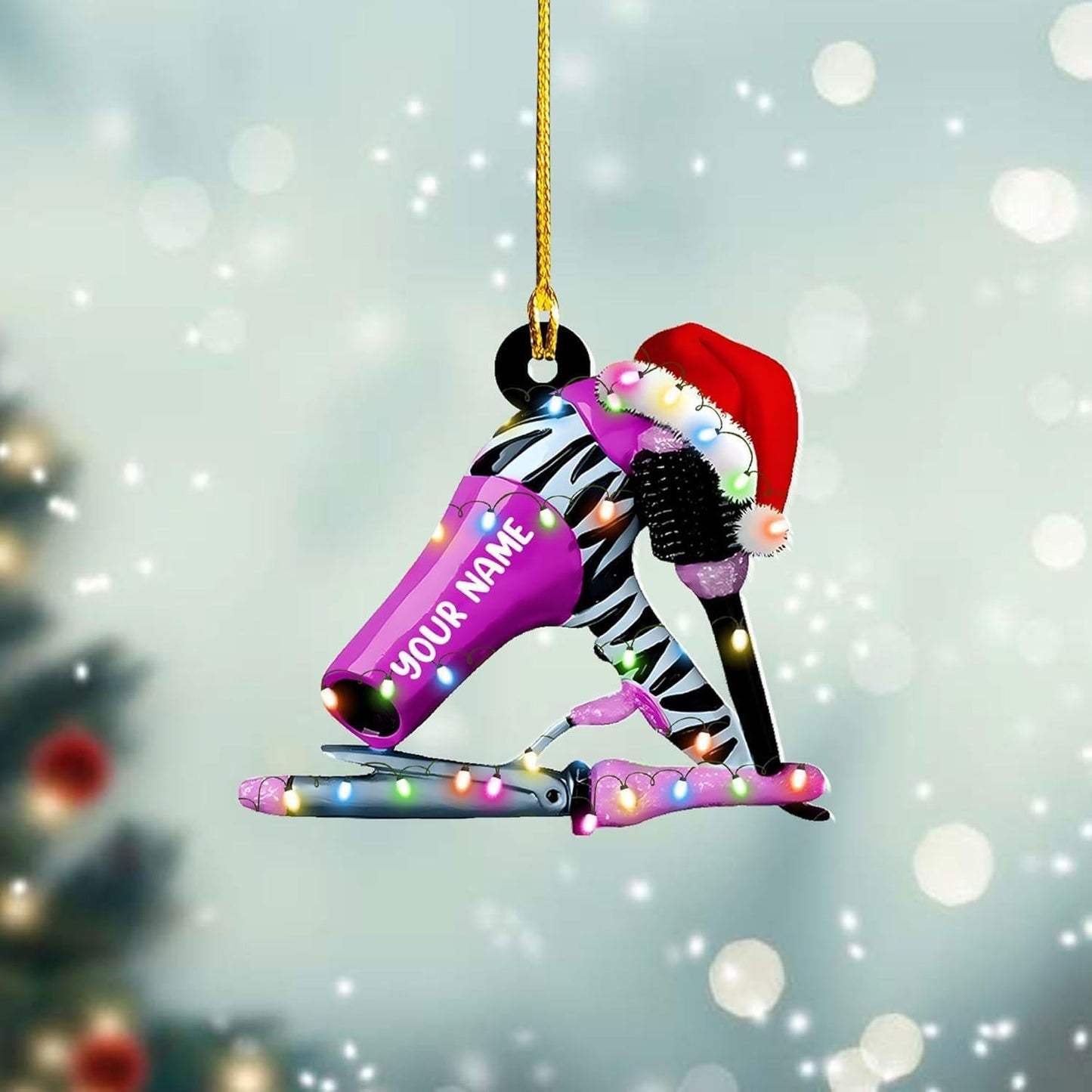 Custom Hair Stylist , Hair Salon Christmas Ornament