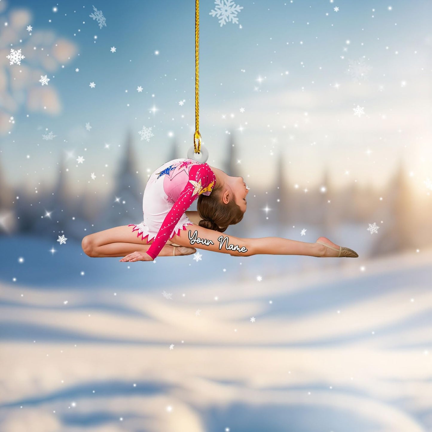 Personalized Name Gymnastics Ornament 2025, Girl Gymnast Ornaments, Wood Ornament for Xmas, Gymnastics Christmas Ornaments Tree C03