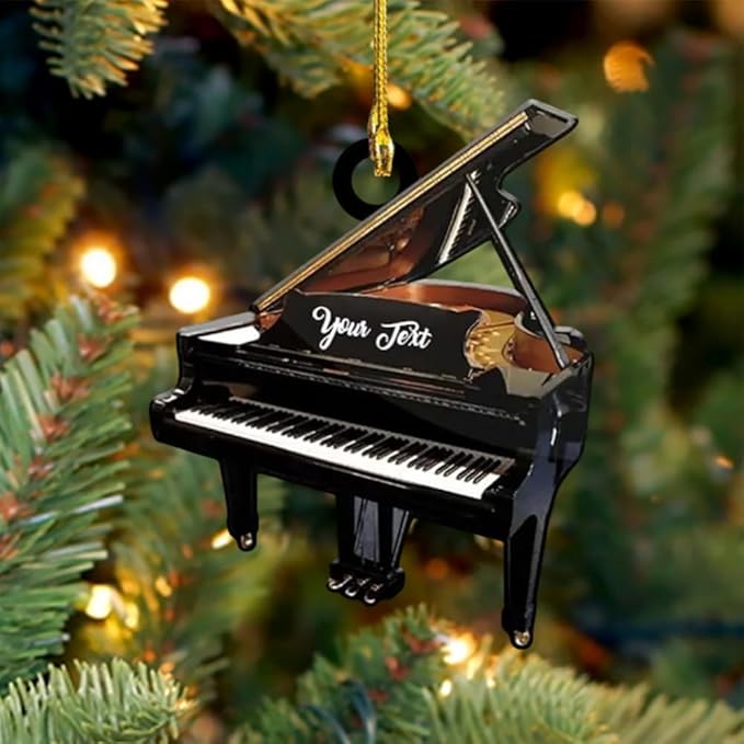 Personalized Piano Ornament - Custom Name Music Instrument Christmas Gift for Piano Lovers LL70