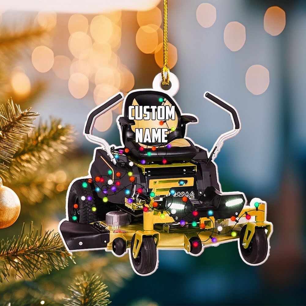 Personalized Lawn Mower Acrylic Ornament – Custom Christmas Gift for Gardeners, LTG53