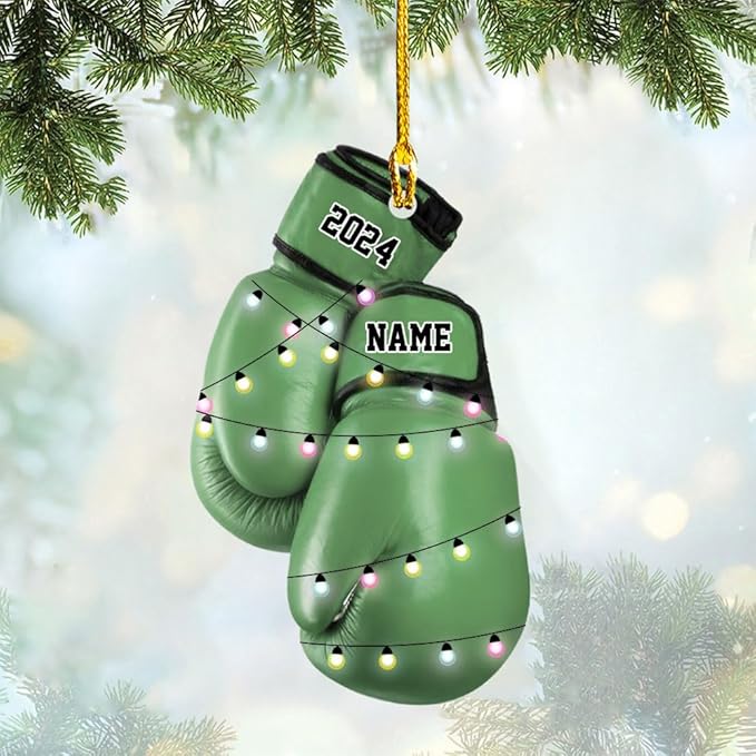 Personalized Boxing Gloves Christmas Ornament - Custom Name Boxing Ornament Gift LL29