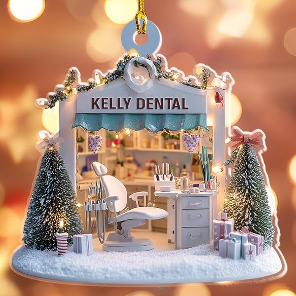 Custom Dentist Office Christmas Ornament Style 4