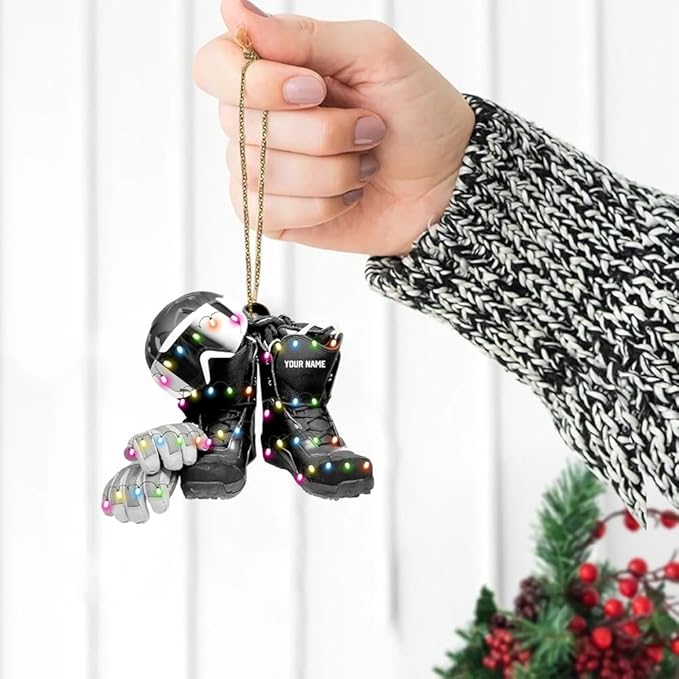 Personalized Snow Skiing Ornament, Custom Colored Skiing Mask Shape Ornament N32