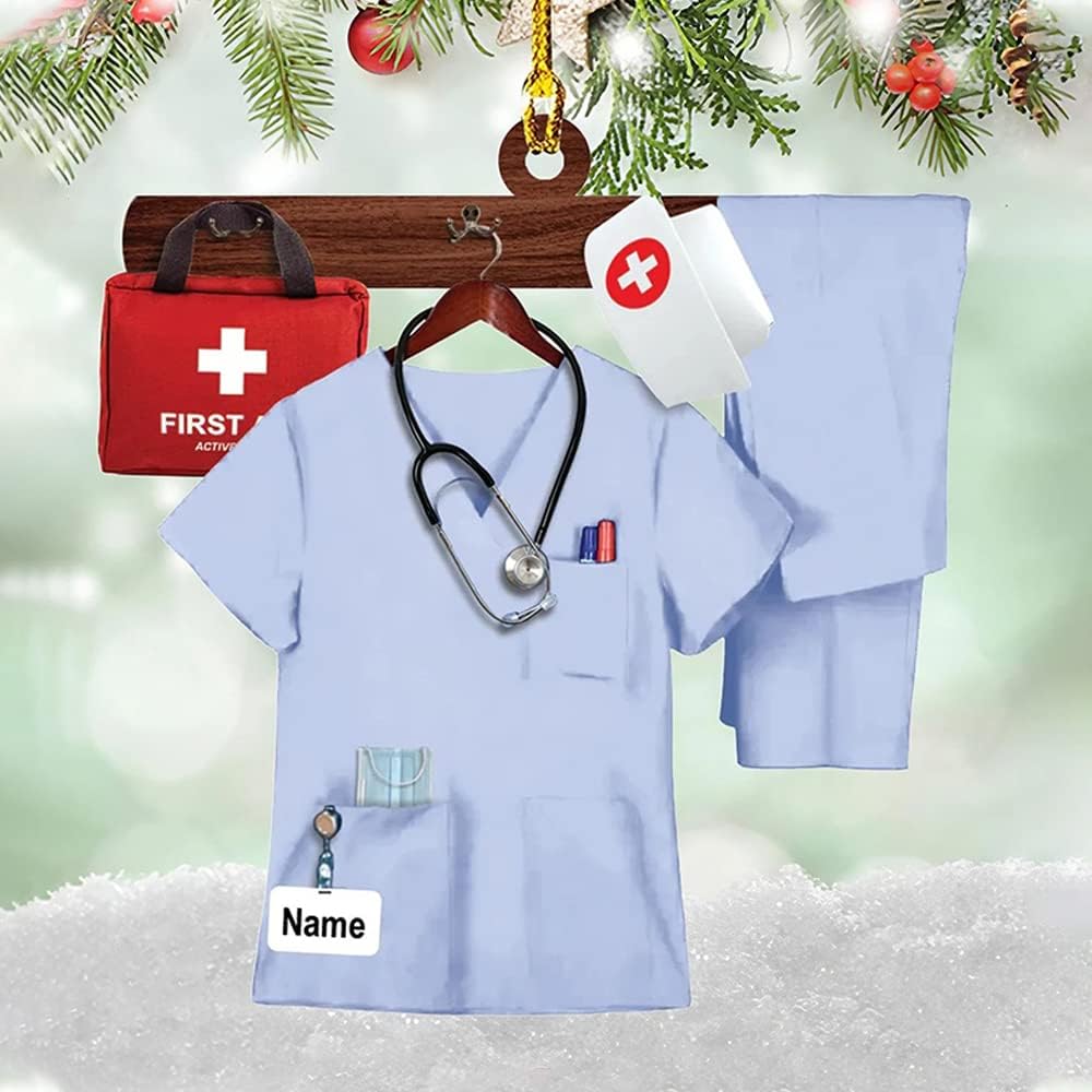 Custom Nurse Uniform Ornament - Nurse Christmas Ornament Design 1