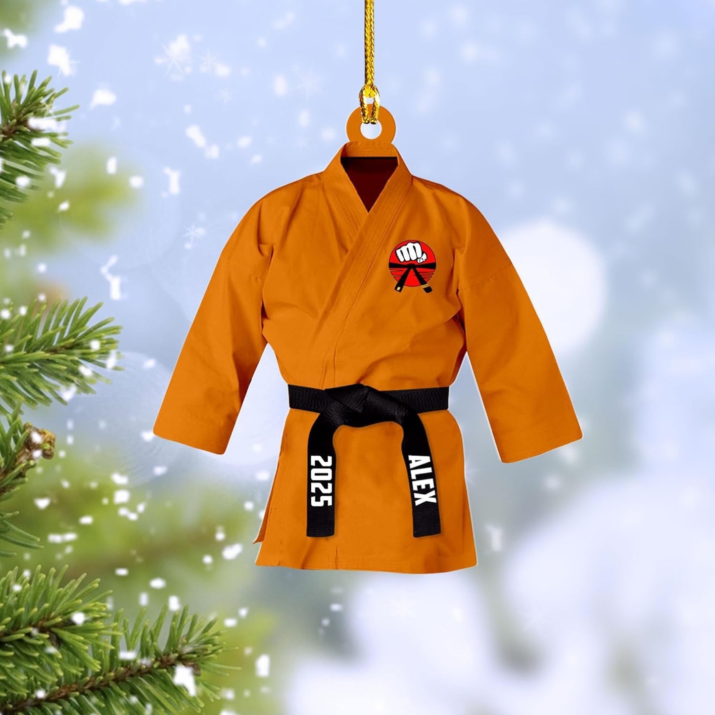 Custom Karate Christmas Ornament – Taekwondo & Jiu Jitsu Gift Krt5