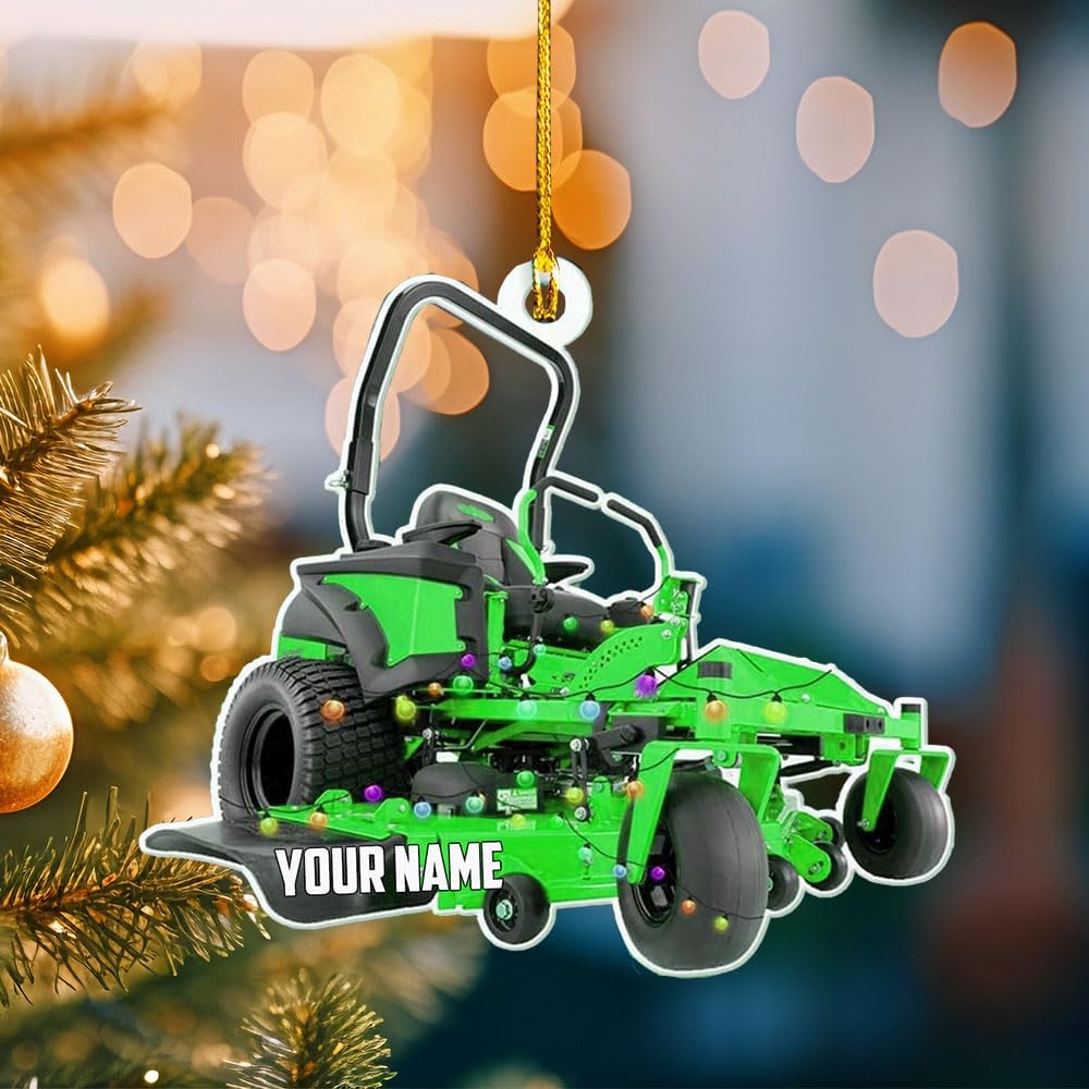 Personalized Lawn Mower Acrylic Ornament – Custom Christmas Gift for Gardeners TG54