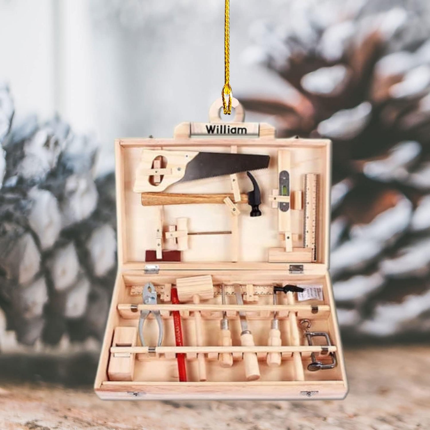 Personalized Carpenter Ornament – Woodworking Lumberjack Gift Ornament Style2