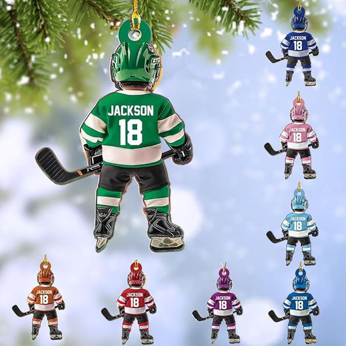 Personalized ice Hockey Ornament N26