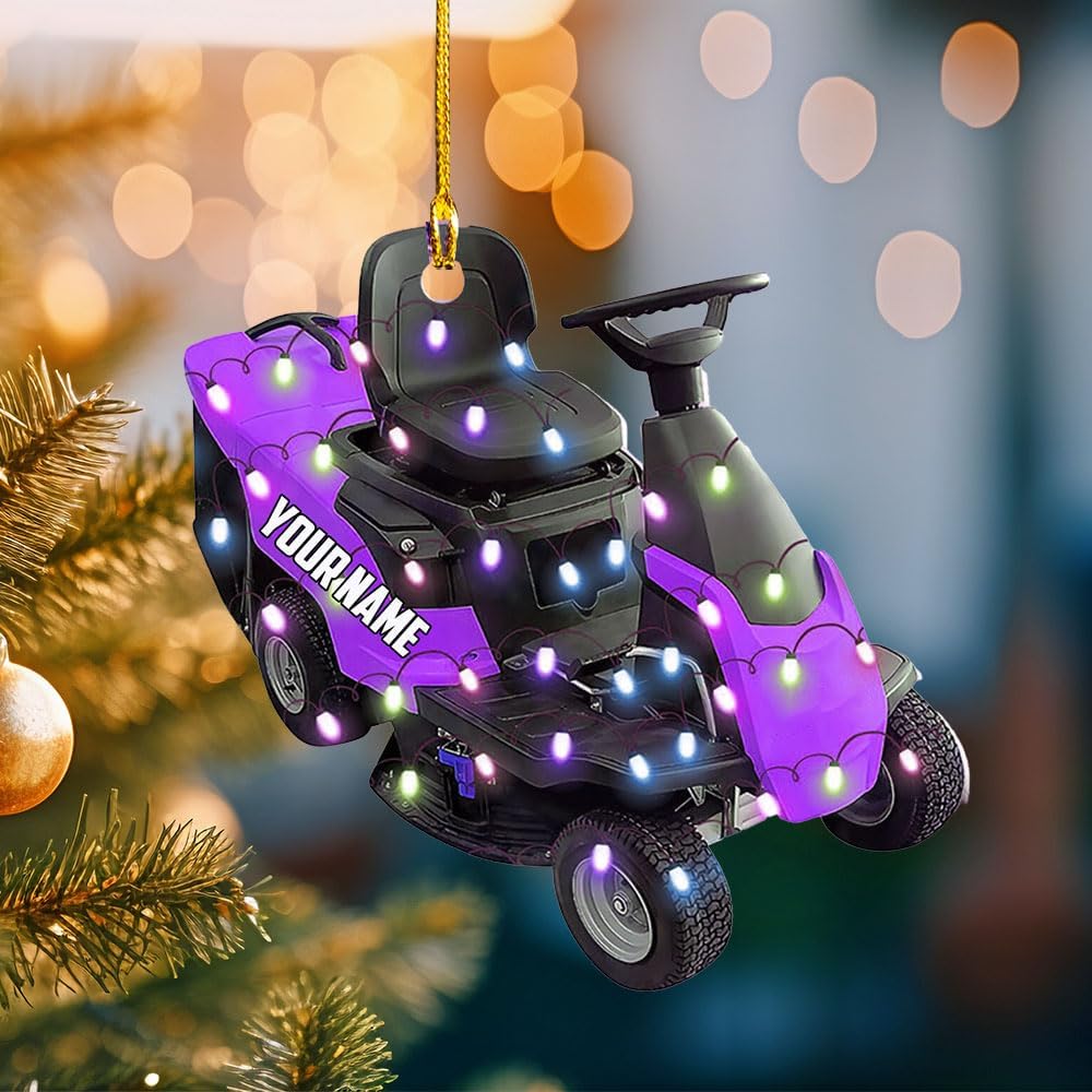 Personalized Lawn Mower Acrylic Ornament – Custom Christmas Gift for Gardeners TG56