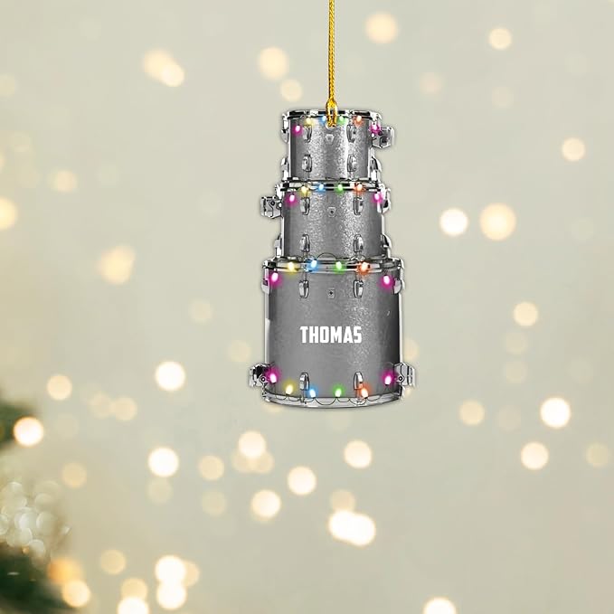 Custom Drum Set Ornament - Acrylic Christmas Gift for Drummers & Music Lovers LL16