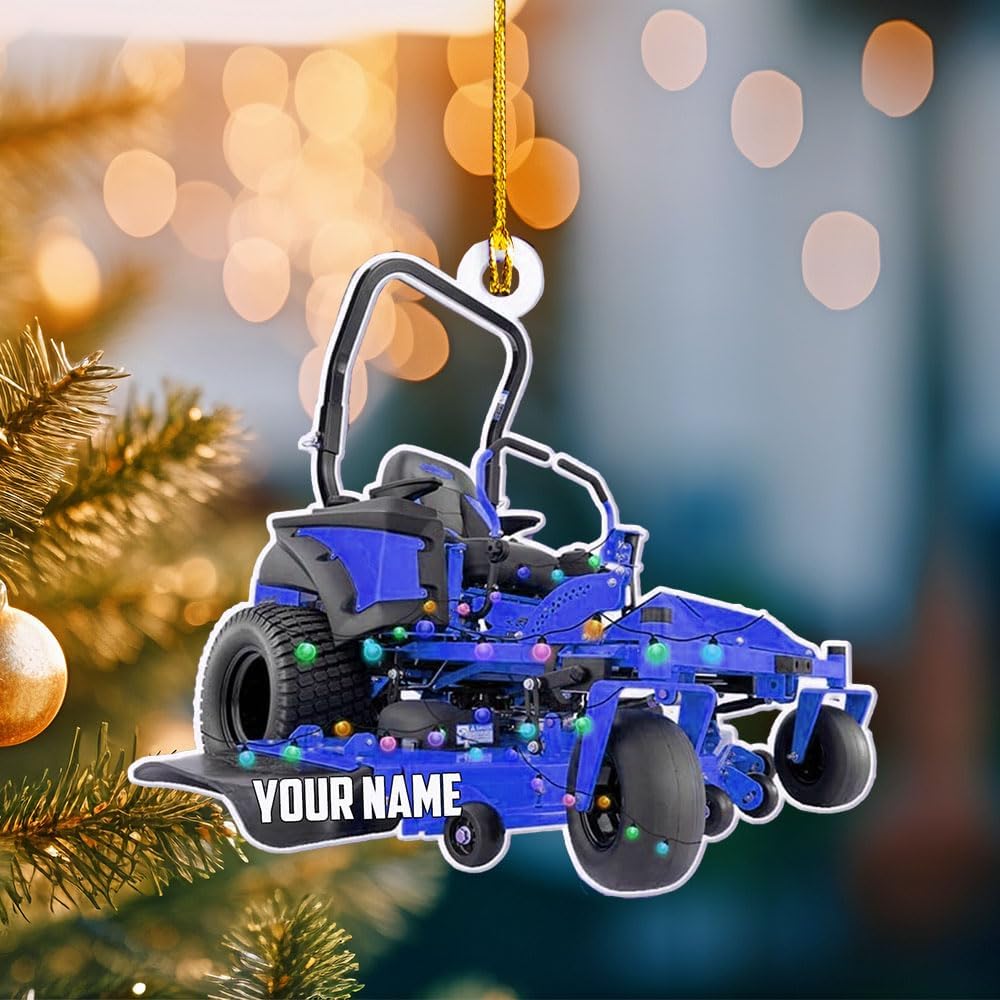 Personalized Lawn Mower Acrylic Ornament – Custom Christmas Gift for Gardeners TG54