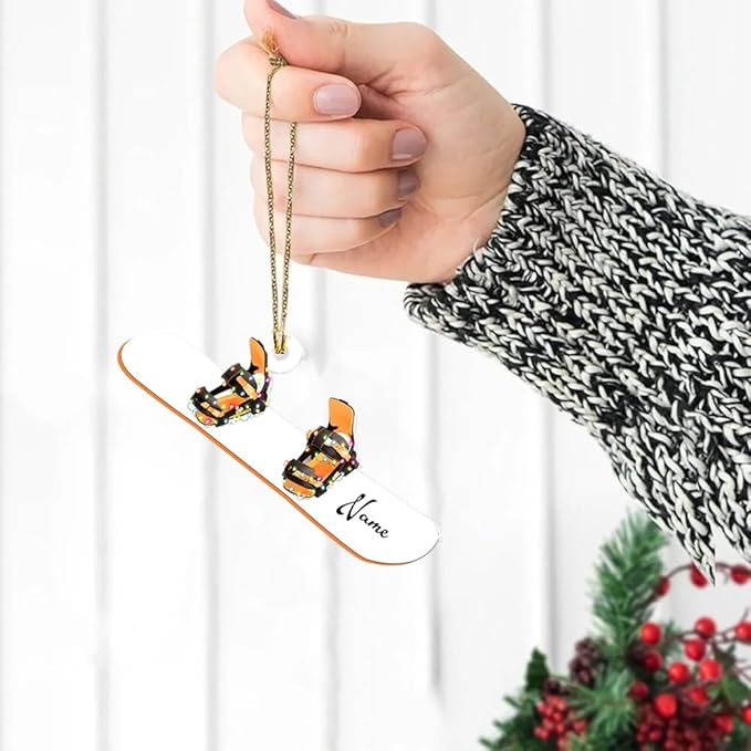 Personalized Snow Skiing Ornament, Custom Colored Skiing Mask Shape Ornament N34