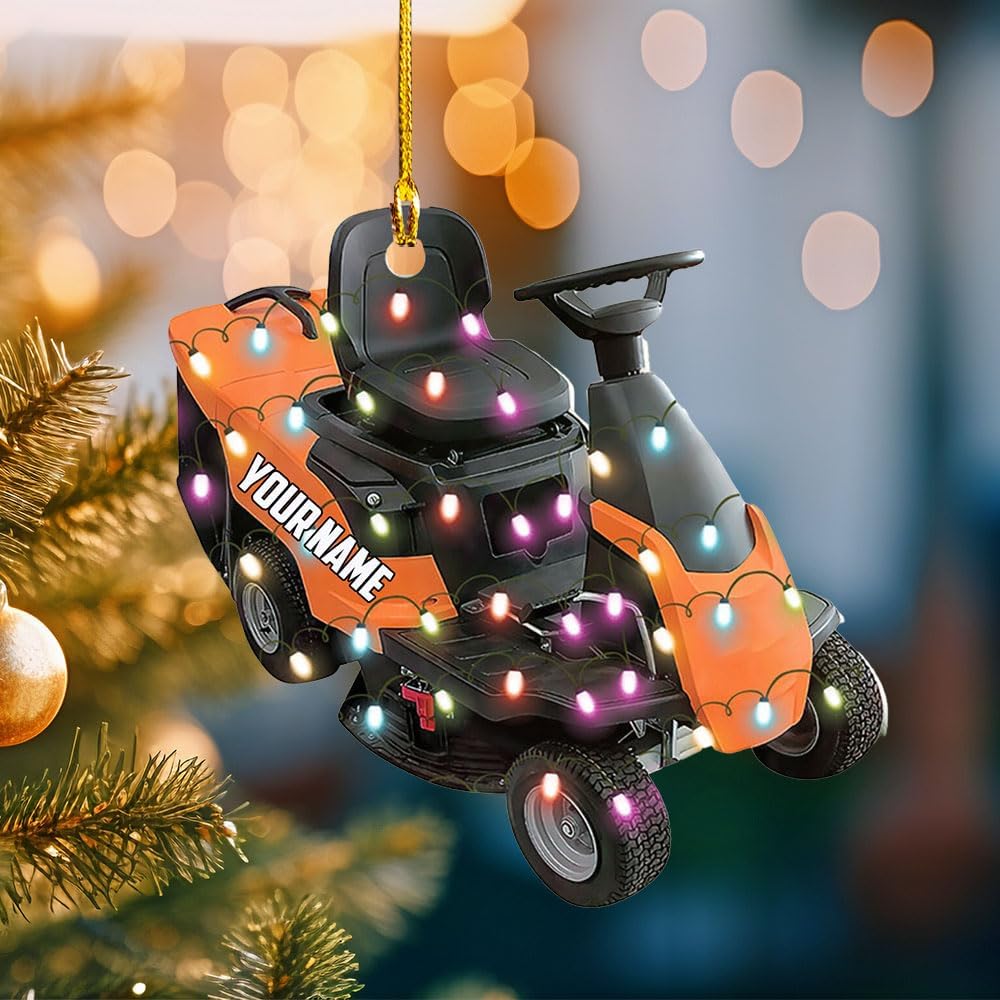 Personalized Lawn Mower Acrylic Ornament – Custom Christmas Gift for Gardeners TG56