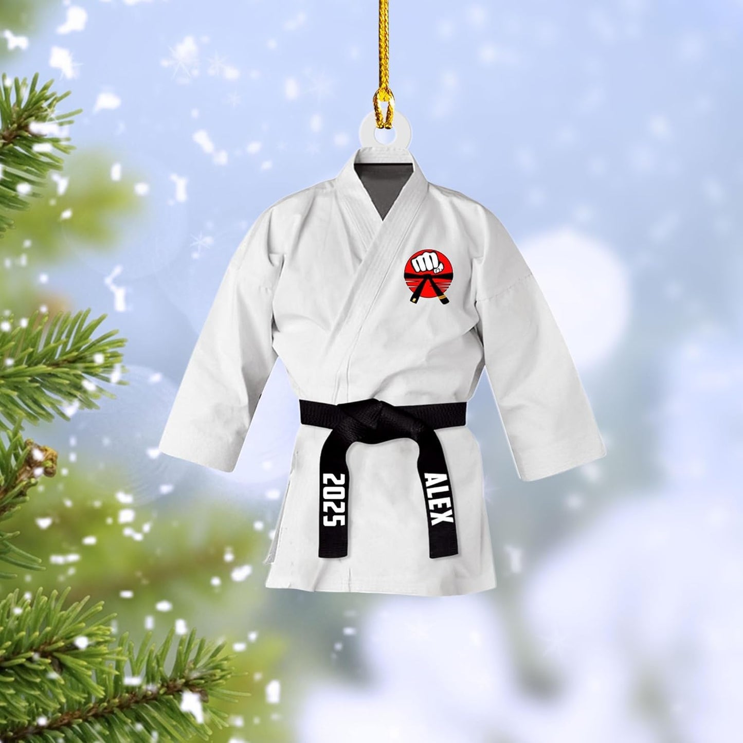 Custom Karate Christmas Ornament – Taekwondo & Jiu Jitsu Gift Krt5