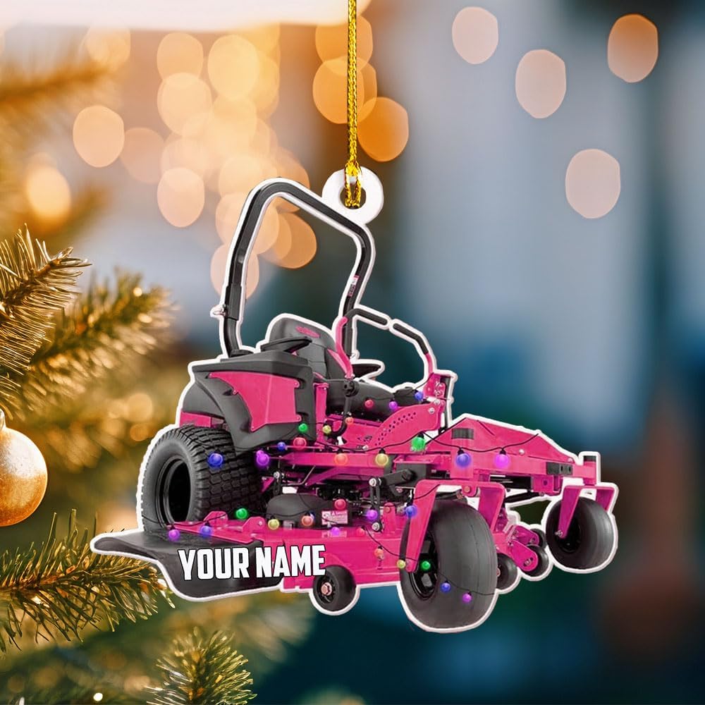 Personalized Lawn Mower Acrylic Ornament – Custom Christmas Gift for Gardeners TG54