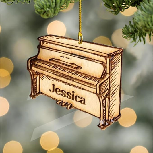 Personalized Piano Ornament - Custom Name Music Instrument Christmas Gift for Piano Lovers LL60