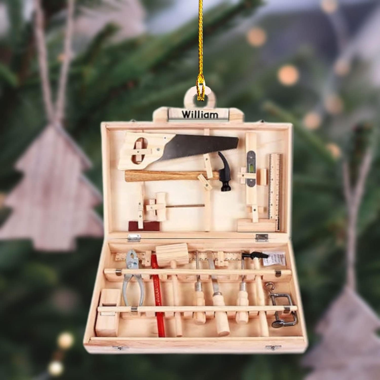 Personalized Carpenter Ornament – Woodworking Lumberjack Gift Ornament Style2