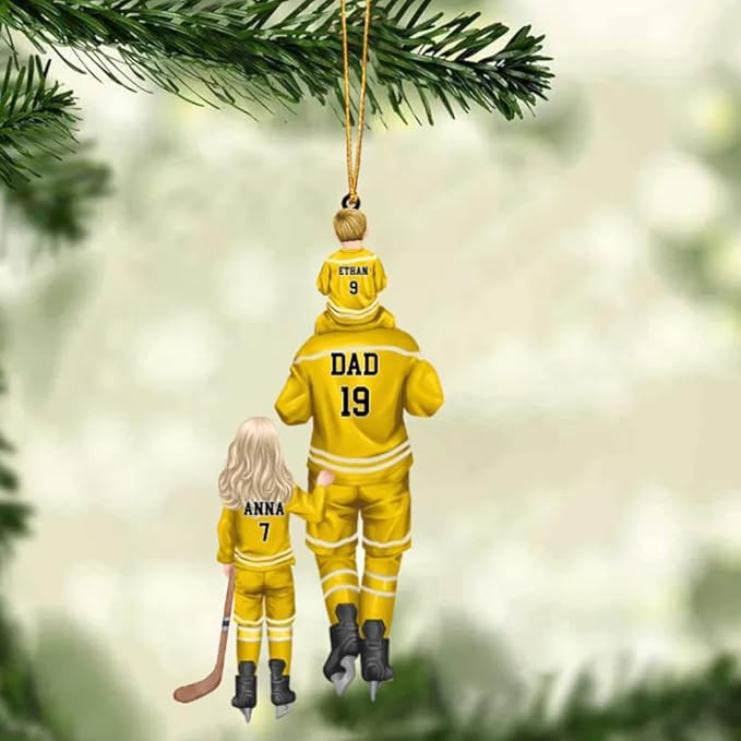 Personalized ice Hockey Ornament N04