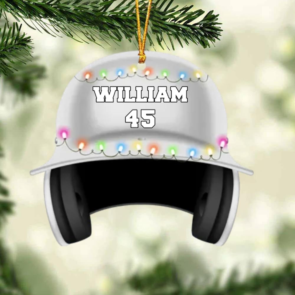 Personalized Baseball Christmas Ornament – Custom Name Acrylic Ornament, Sports Holiday TH39