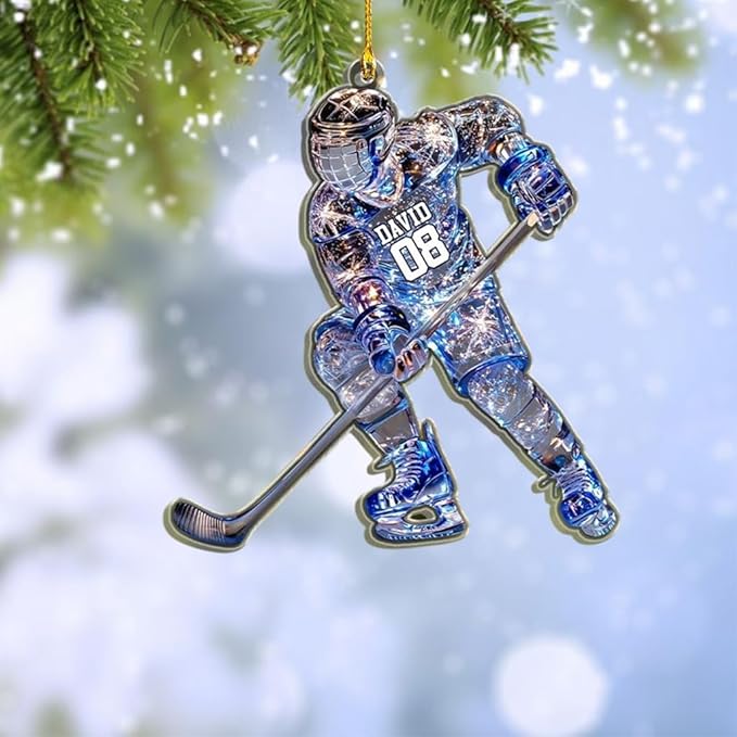 Personalized ice Hockey Ornament N22