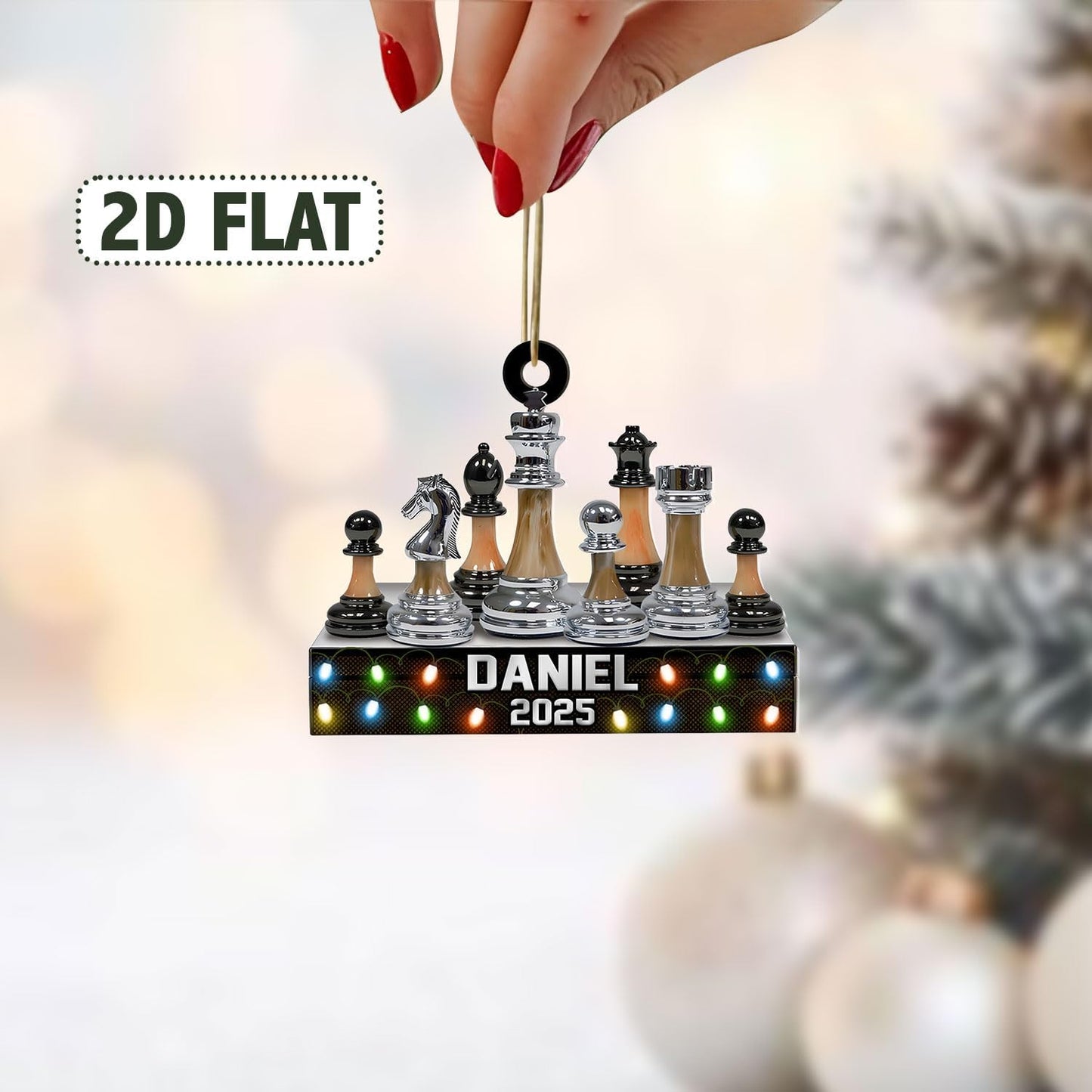 Personalized Name Chess Ornament Gift for Men Women Chess Team Player N20