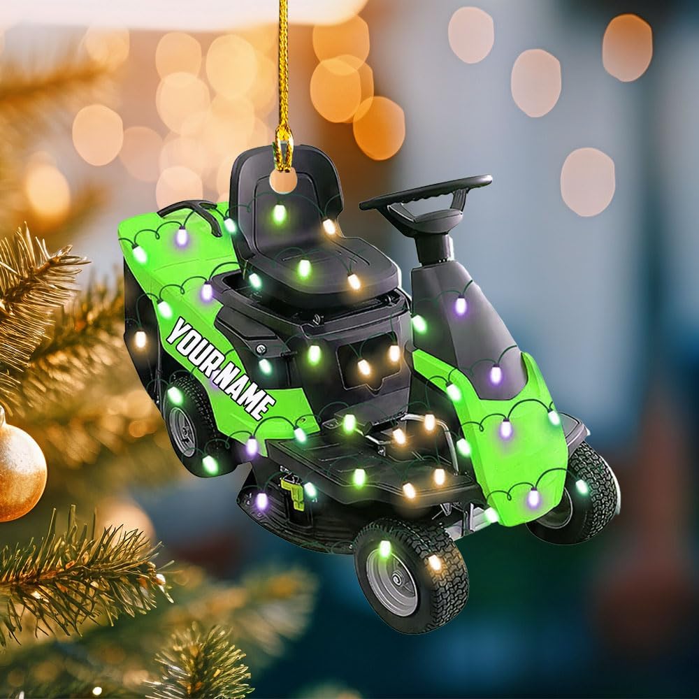 Personalized Lawn Mower Acrylic Ornament – Custom Christmas Gift for Gardeners TG56