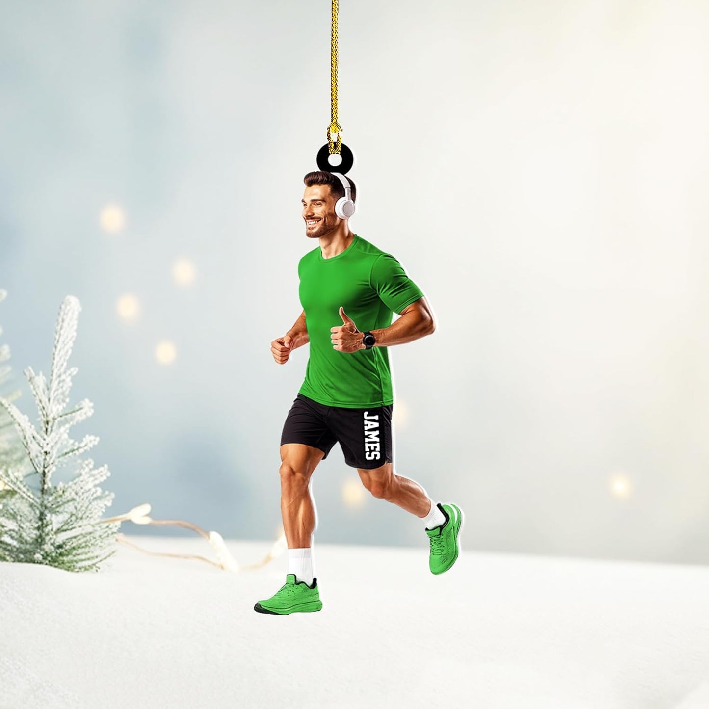 Personalized Marathon Acrylic  Ornament – Custom Name Running Christmas Decoration, Runner Gift TM18