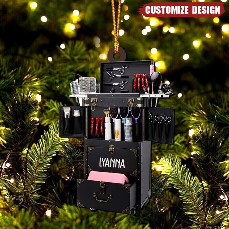 Custom Hair Stylist , Christmas Barbershop Ornament Style 21