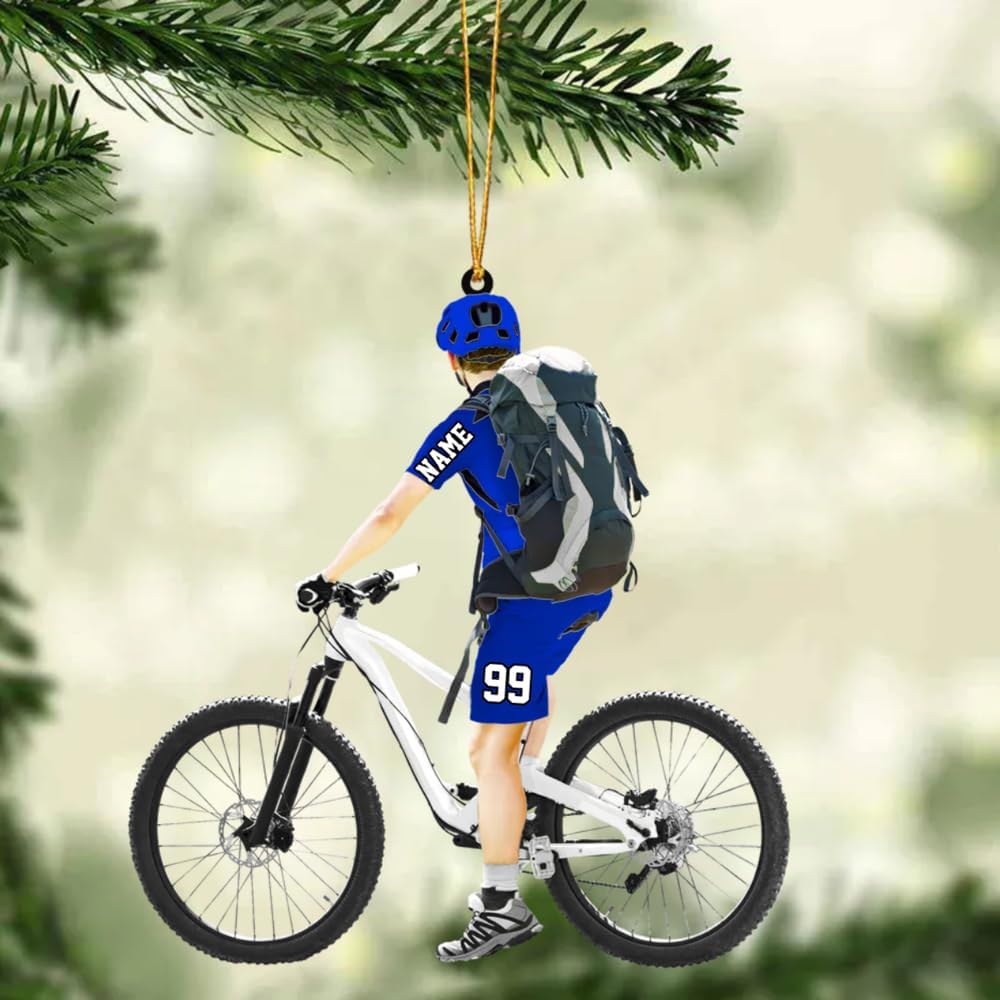 Personalized Cycling Ornament – Custom Name Acrylic Bicycle Ornament, Unique Gift for Cyclists & Bike Lovers 2025 TC13