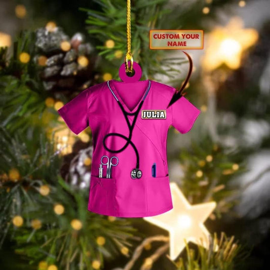 Custom Nurse Uniform Ornament - Nurse Christmas Ornament Design 10