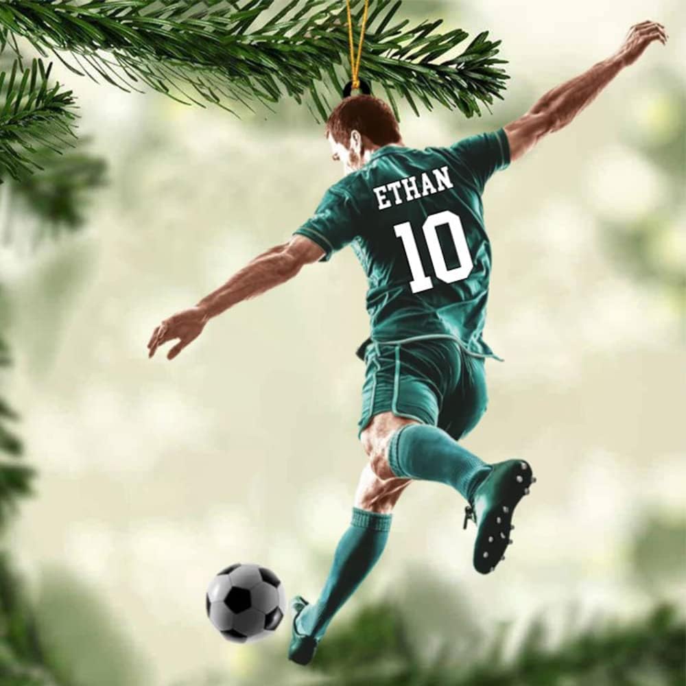 Personalized Soccer Christmas Ornament, Great Gift Idea for Soccer Lovers & Fans C08