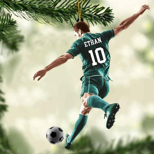 Personalized Soccer Christmas Ornament, Great Gift Idea for Soccer Lovers & Fans C08