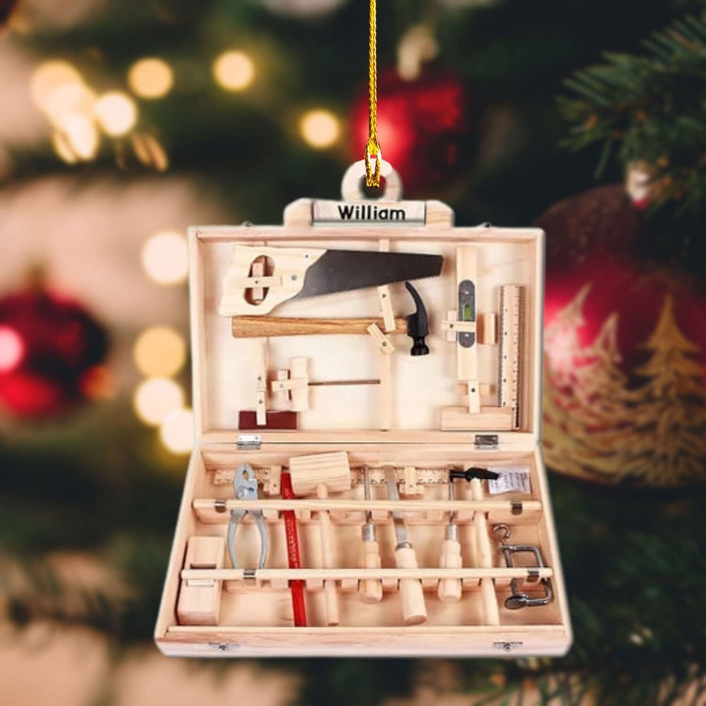 Personalized Carpenter Ornament – Woodworking Lumberjack Gift Ornament Style2