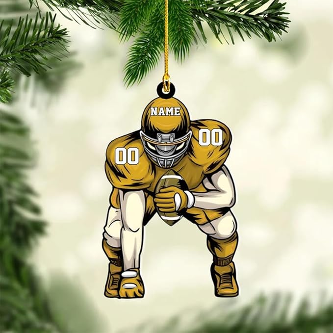 Custom Football Player Ornament - American Football Ornament Gift LL35